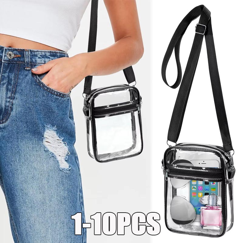 Women Bags Crossbody - 1-10PCS Women Clear Crossbody Bag Transparent