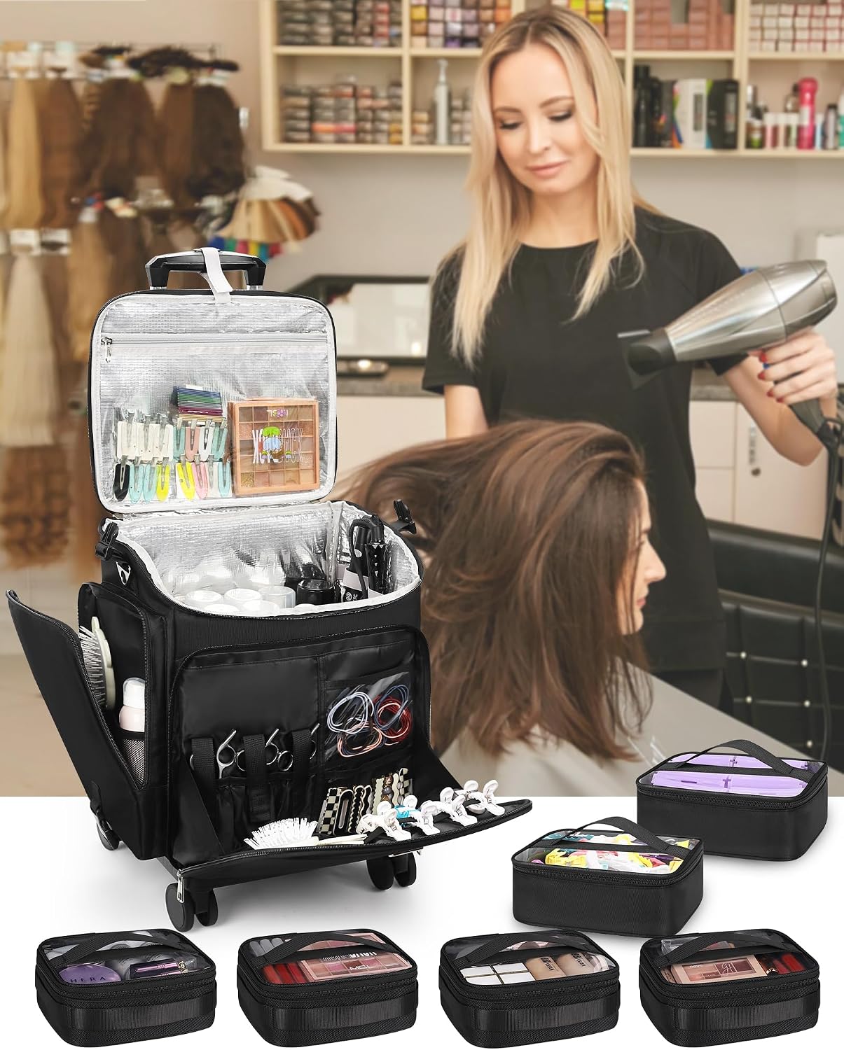 Rolling Makeup Case Hair Tools - Women Bags For Women review and price