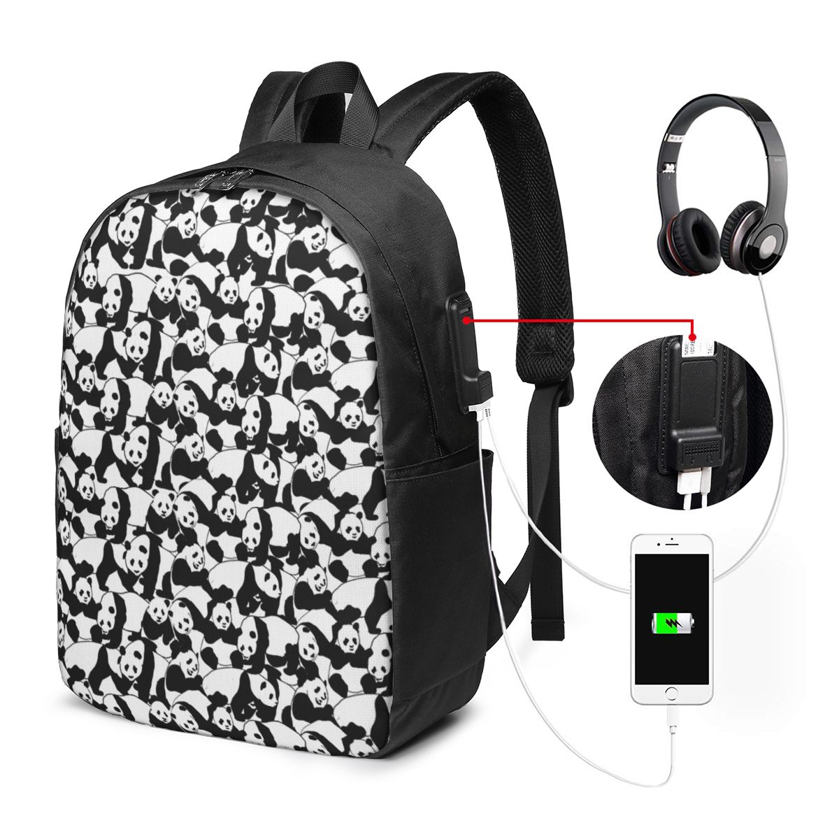 Panda Pattern Backpack Travel  - Women Bags For Women review and price